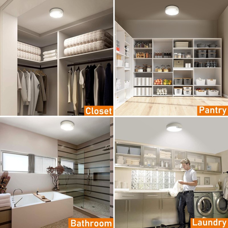 TOOWELL Battery Operated Motion Sensor LED Ceiling Light for Indoor/Outdoor Use gallery