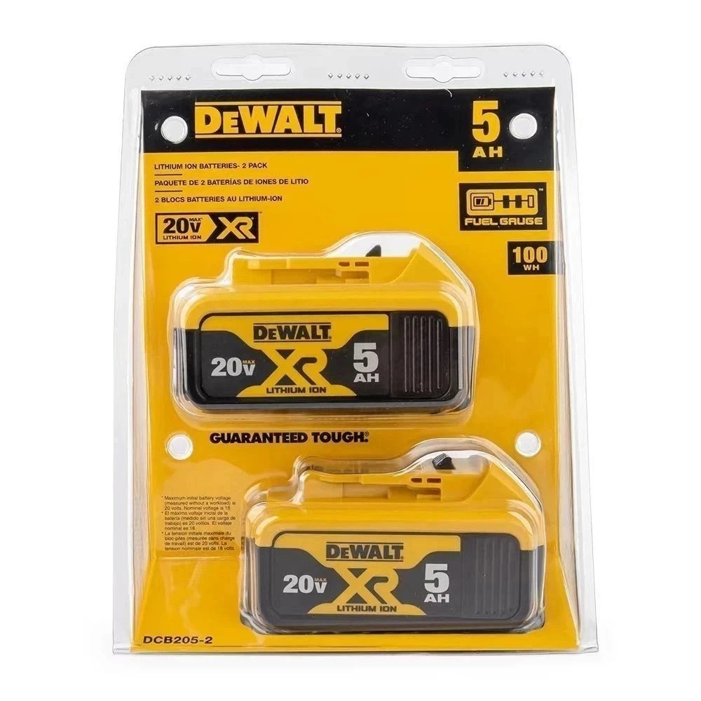 2 Pack DEWALT DCB205 20V Max XR 5.0Ah Lithium-Ion Battery New In Pack USA SELLER gallery