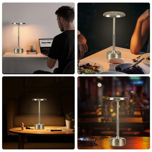 5200mAh Rechargeable Cordless LED Table Lamps Touch Sensor Light, 3 Silver gallery