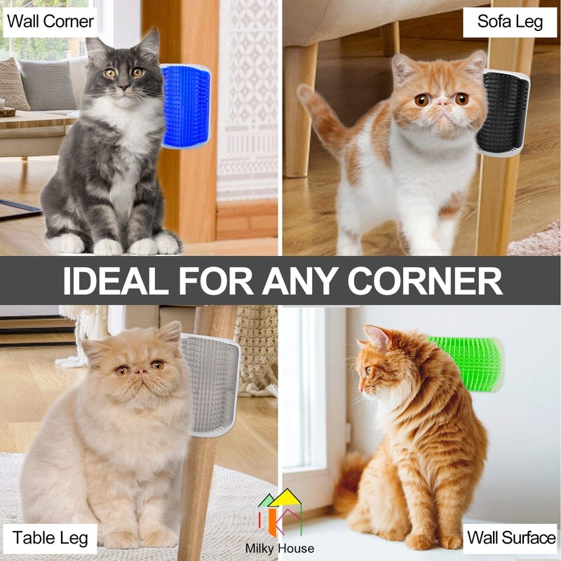 Self Groomer for Cats - 4PACK 4 Count (Pack of 1), Blue+Black+Gray+Green gallery