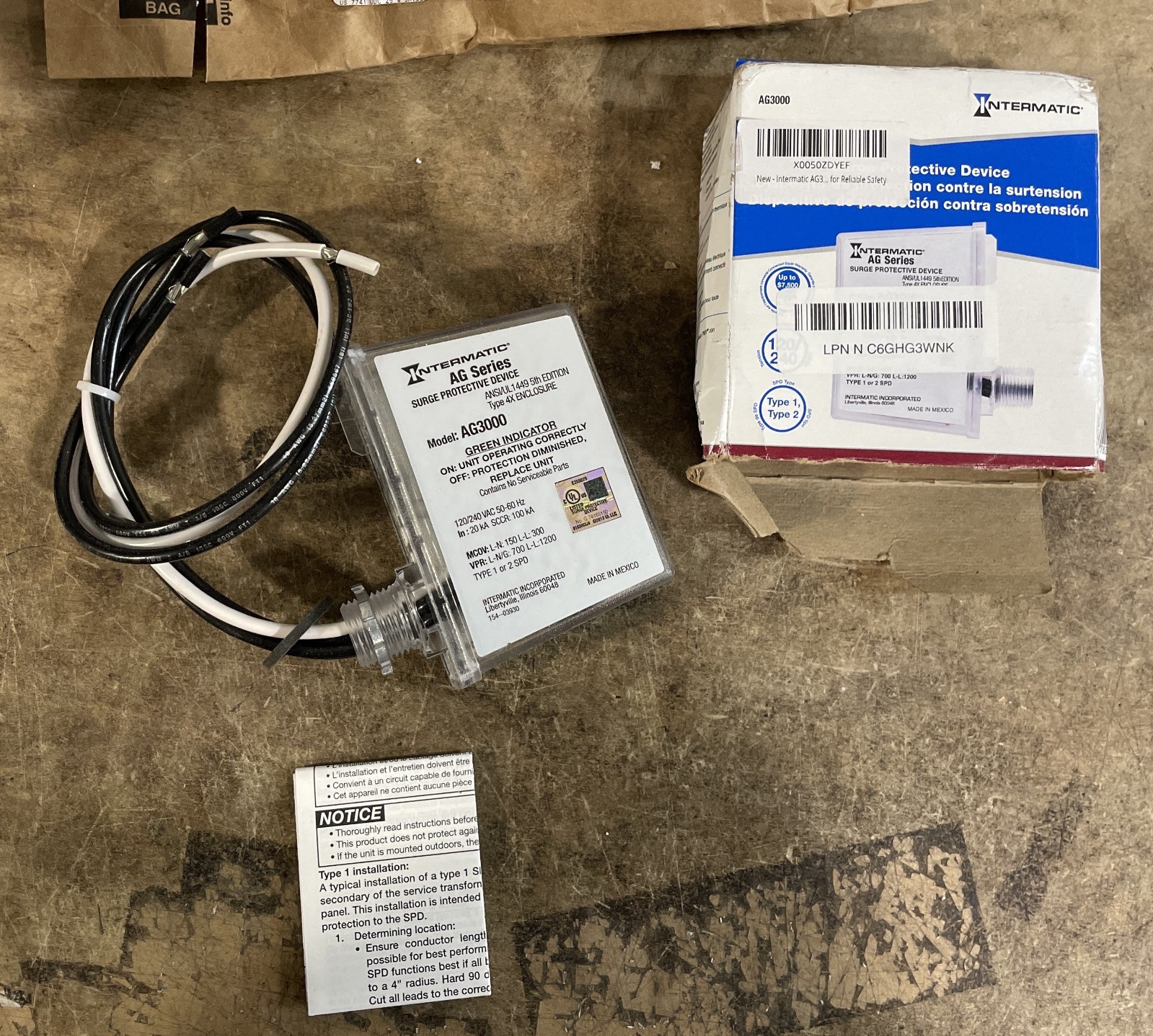 Intermatic AG3000 Surge Protective Device 3 Mode 120/240VAC 1Ph Type 1 or Type 2 gallery