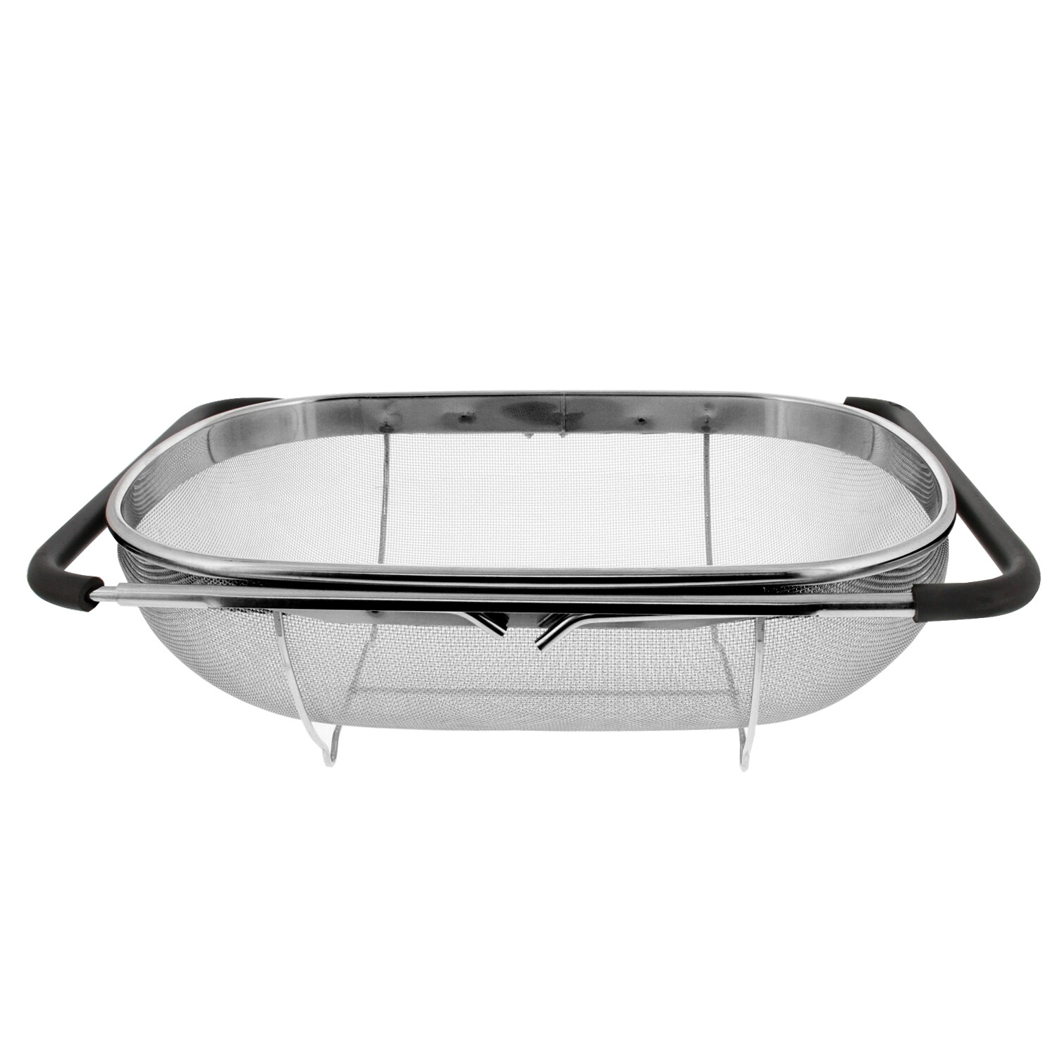 Over The Sink Stainless Steel Oval Fine Mesh Colander Strainer Expandable Handle gallery