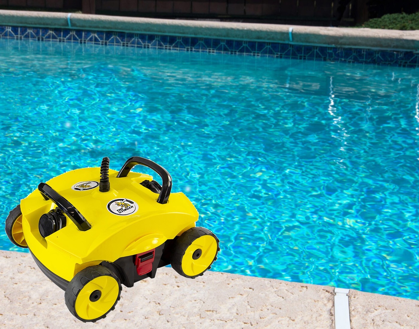Above-Ground Stinger Robotic Swimming Pool Cleaner w/ Power Supply gallery