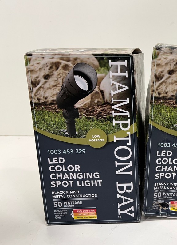 4PK Hampton Bay Low Voltage Black Adjustable Light Color Outdoor Spot Light gallery