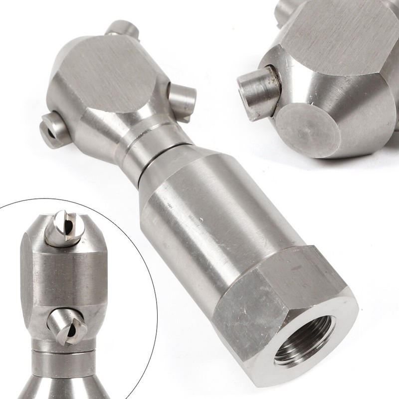 3/4" 360 Degree Rotating Spraying Tank Hardened Stainless Steel Washing Nozzle gallery