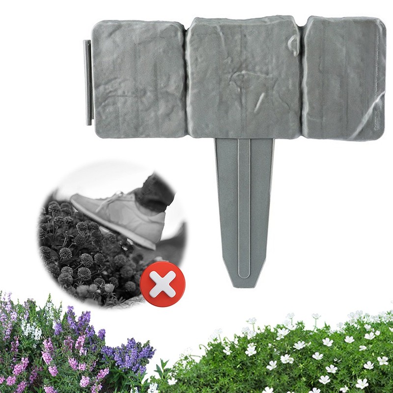 Garden Edging Border Imitation Stone Fence Partition Fence Garden Decor (30pcs) gallery
