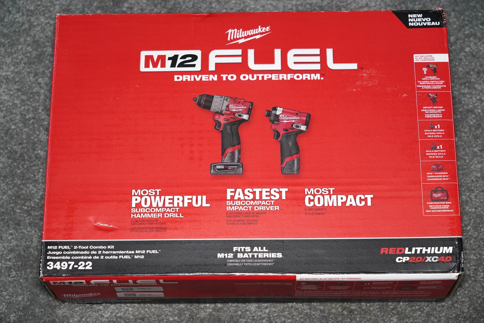 New! Milwaukee M12 FUEL 2-Tool Combo Kit Hammer Drill/Impact Driver Kit 3497-22 gallery