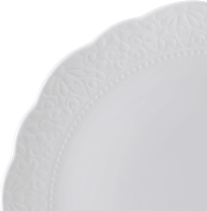 Abigail 12-Piece Lightweight Chip-Resistant Bone China Dinnerware Set, White gallery