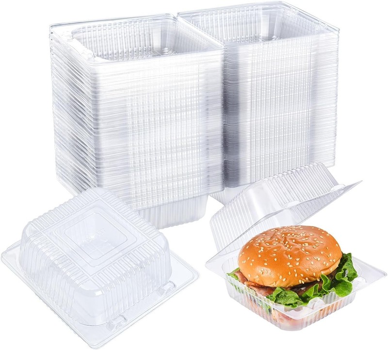 Portable 200 Count Clear Plastic Takeout Containers - Perfect for Cakes & Salads gallery