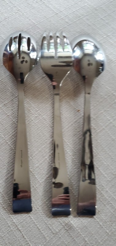 Gourmet Settings 3 Piece 18/10 Stainless Utensil Set 2 Serving Spoons Meat Fork gallery