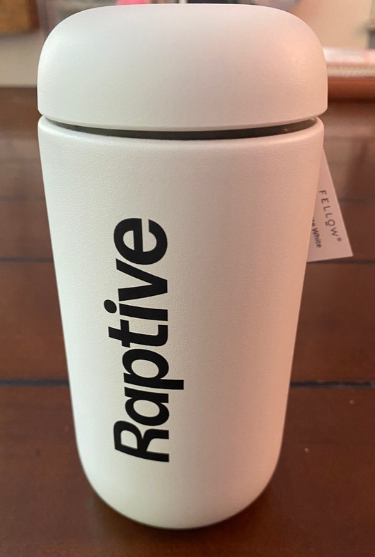 Fellow 12 oz Carter Move Travel Mug with Splash Guard Matte White Raptive Logo gallery