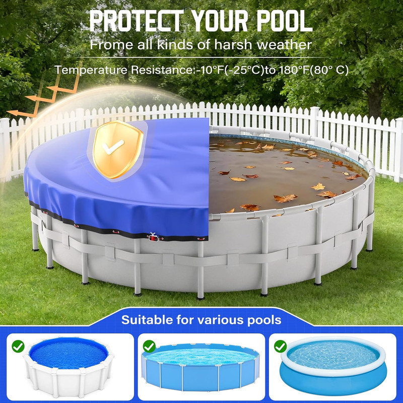 24Ft Winter Pool Cover for above Ground Pools,Cold and UV Resistant round Swimmi gallery