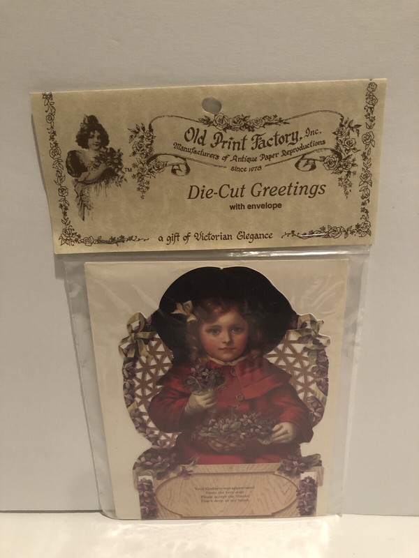 Victorian Reproduced 6~Die-Cut Greetings Children Designs by Old Print Factory gallery
