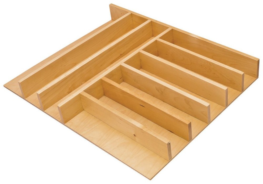 Cutlery Tray Drawer Insert – Birch, Trimmable, Two Width Options, Fits 19-1/2" D