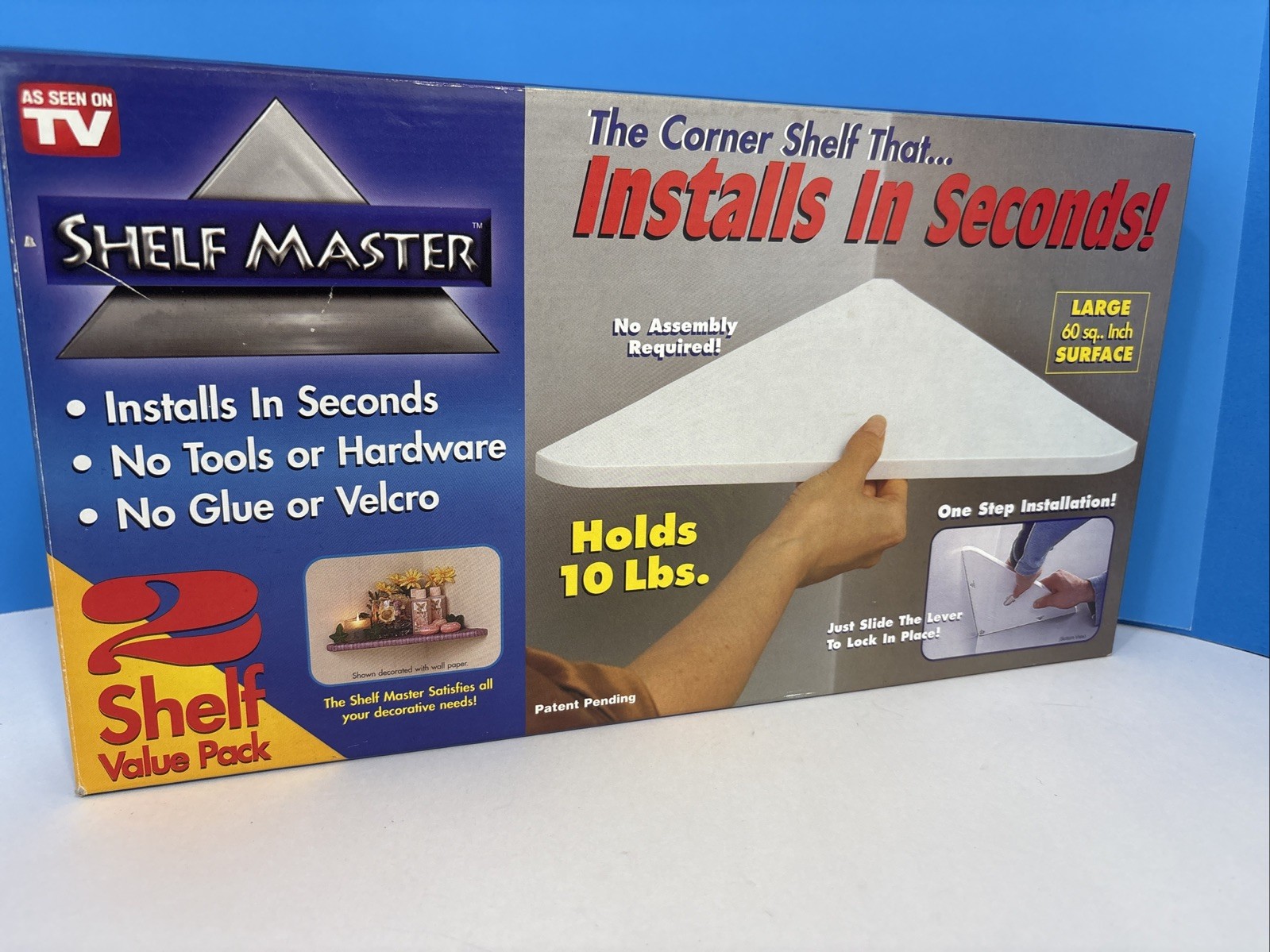 Shelf Master 2 Shelf Value Pack Instant Corner Shelves Brand New Open Box NOS gallery
