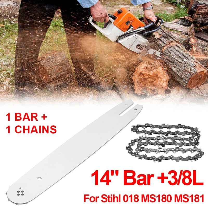 14 Inch Chainsaw Guide Bar & Chainsaw Chain Blade Set 3/8" 50 DL Drive Links gallery