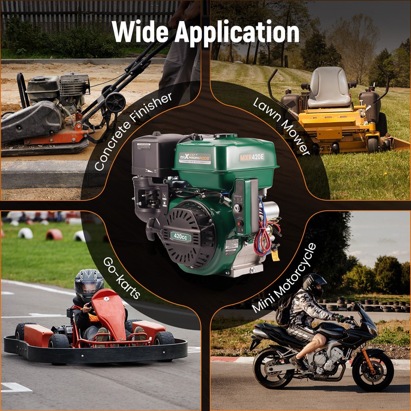 Engine OHV Horizontal Gas Engine Motor 420cc 15HP Electric Start Rototiller gallery