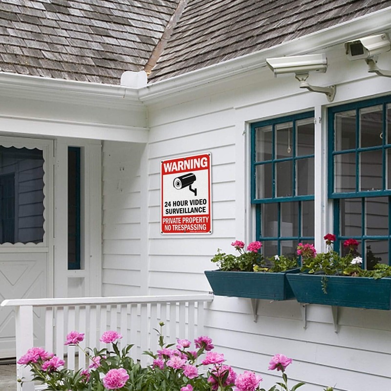 4 Pack No Trespassing, Private Property, Warning Signs - 10 x 7 Inches Reflec... gallery