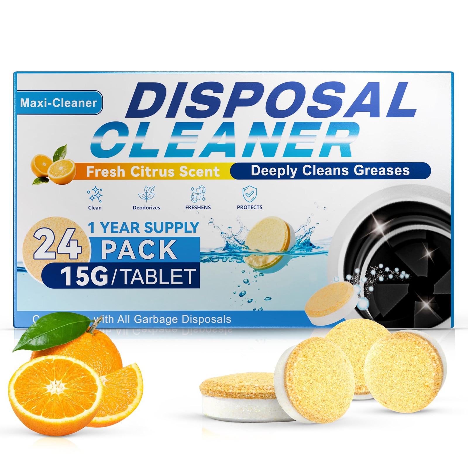 Garbage Disposal Cleaner Deodorizer 24 Pack Dishwasher cleaning supplies Wash... gallery