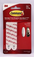 3M Command Brand (6) Six Large Refill Strips Holds 5 Pounds #17023P NEW Sealed