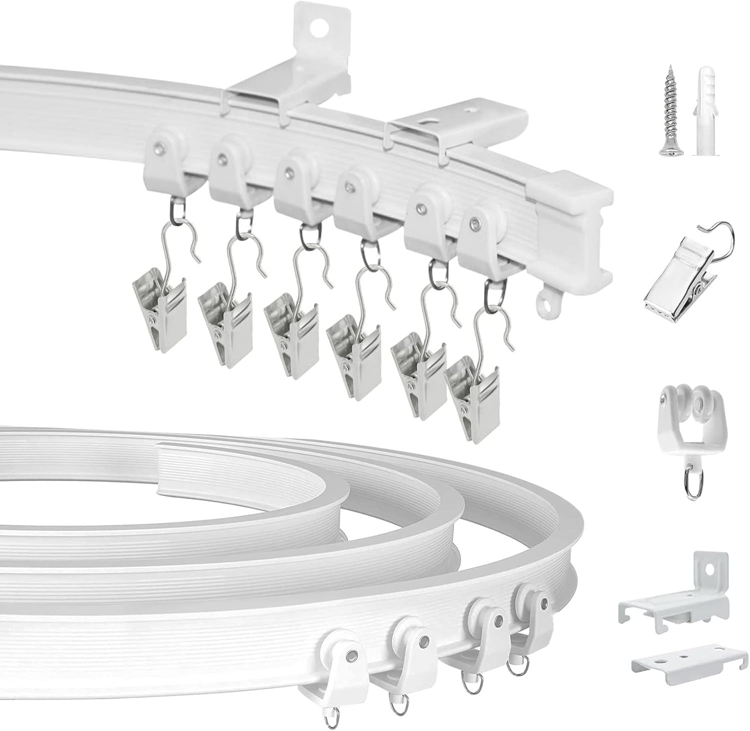 Ceiling Curtain Track, Flexible Bendable Curtain Rail System, 20Ft Wall Mount He gallery