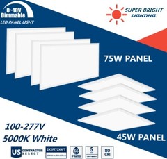 2×2 FT 2×4 FT LED Flat Panel Light, Backlit Drop Ceiling Lights, 0-10V Dimmable