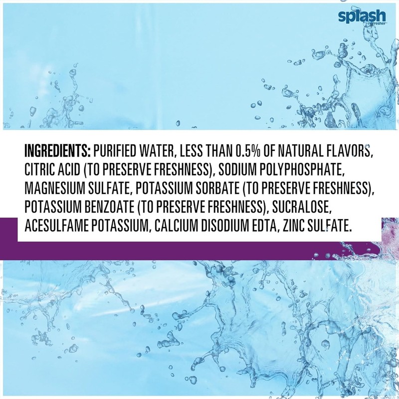 Electrolyte-Infused Splash Blast Acai Grape Water, 8 Fl Oz, 24 Mini Bottles gallery
