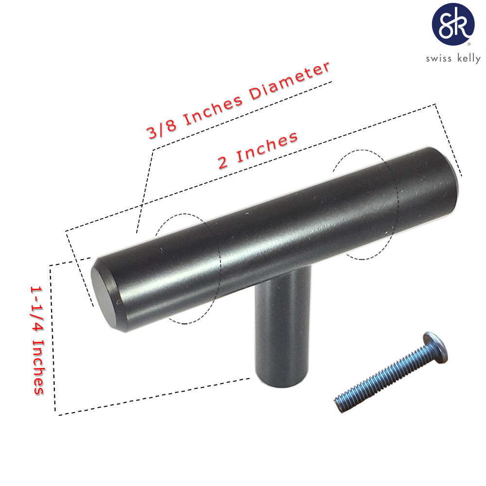 Swiss Kelly Hardware Matte Black Kitchen Cabinet Handles Drawer Pulls gallery