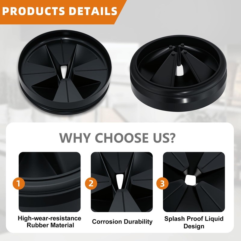 Garbage Disposal Splash Guard 3 3/8" for InSinkErator Evolution 3 3/8", Black gallery