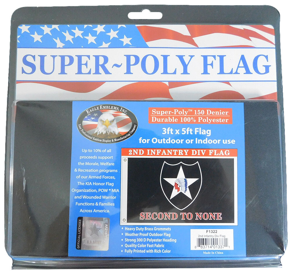 3X5 ARMY 2nd Infantry Division Second To None Black 100D Polyester Flag F1322 gallery