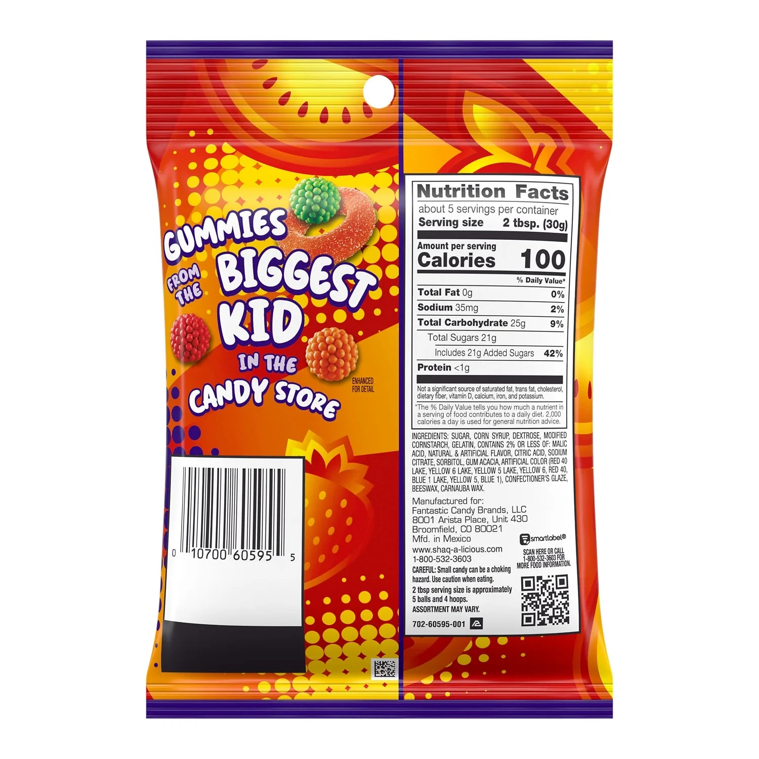 Shaq-A-Licious Slams Assorted Fruit Flavored Chewy Candy, 5.2 oz gallery