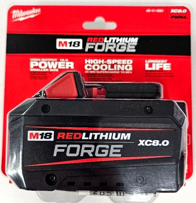 NEW N PACK Milwaukee Genuine M18 Forge 48-11-1881 8.0 AH Battery 18V Red Lithium