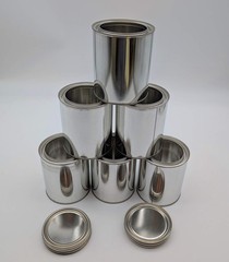 Empty Quart Paint Cans w/ Lids Metal Unlined 4.85″ H 4.25″ D Pack of 6