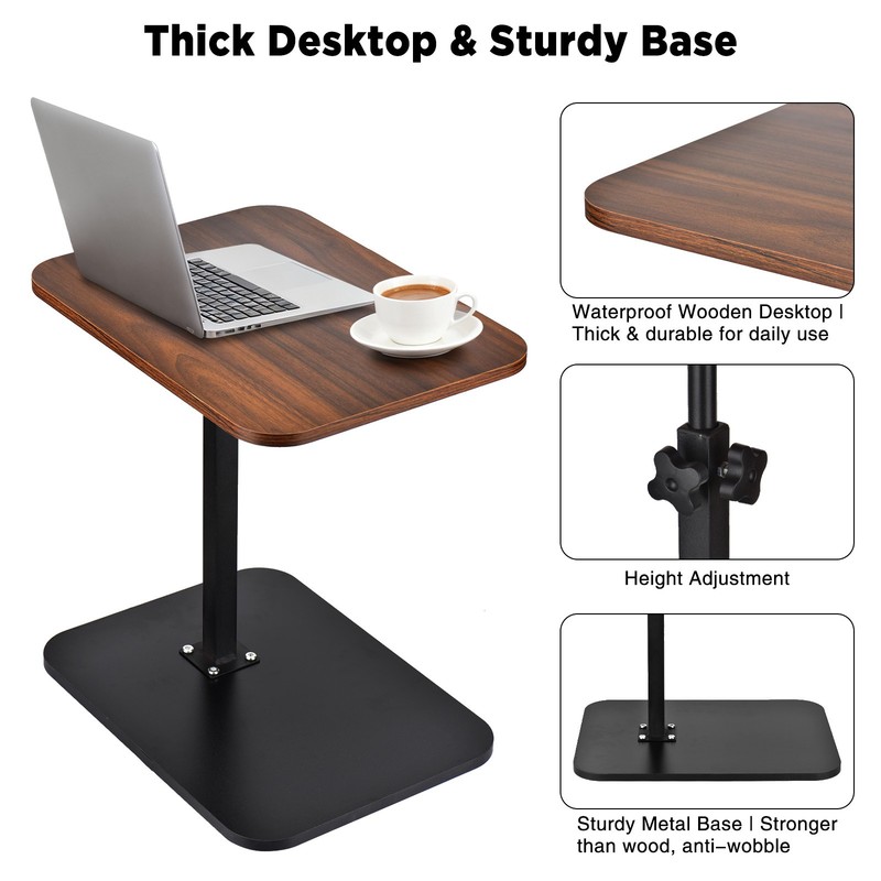 Small Side Table for Couch 360° Swivel C Shaped End Table Height Adjustable gallery