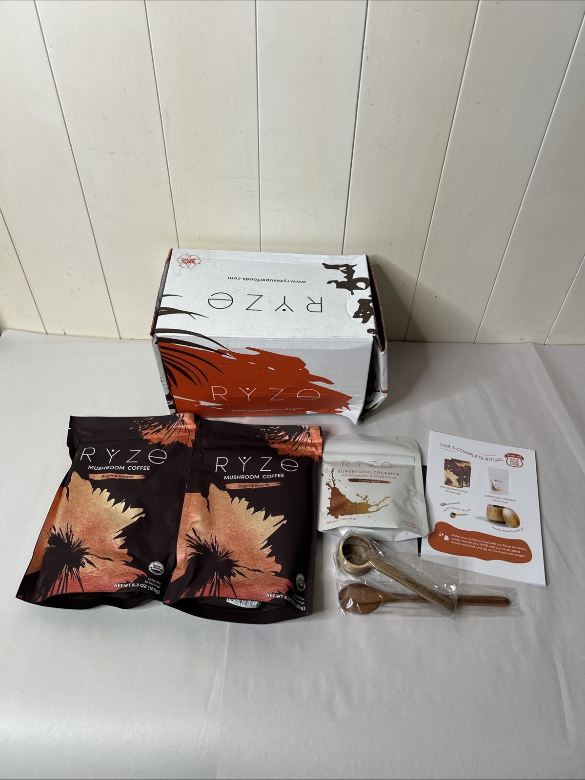 RYZE Mushroom Coffee Kit 2X Coffee * Bright Smooth Creamer Spoon Set NEW gallery
