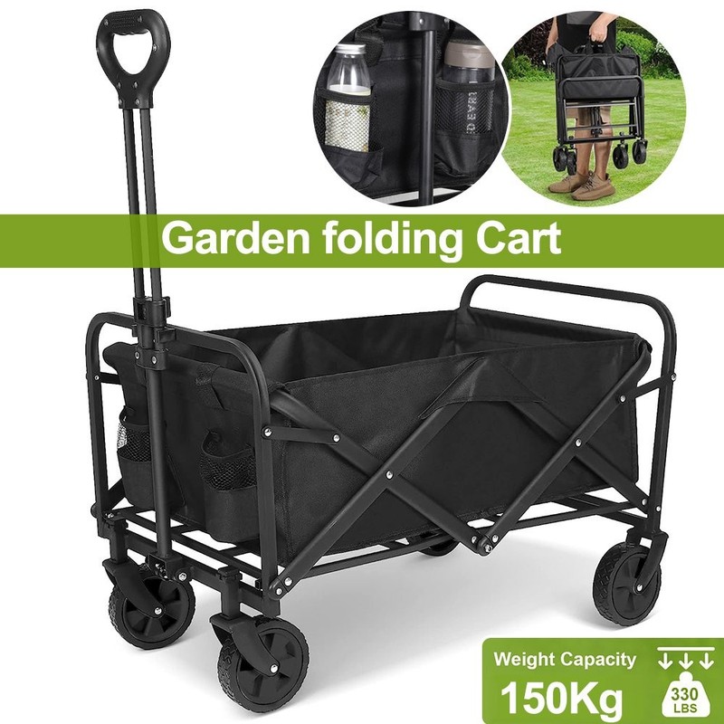 Wagon Cart Trolley Folding Multi Purpose Festival Garden Big Wheels Load 330lbs gallery