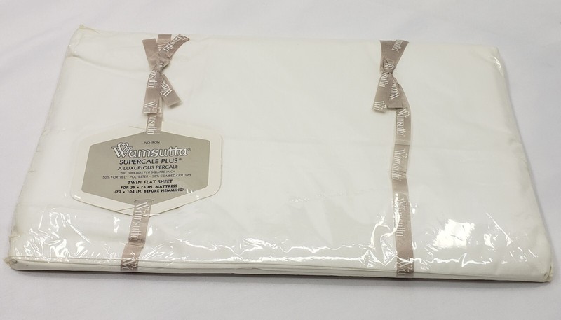 Vintage Wamsutta Supercale Twin Flat Sheet 200 Thread Count White New gallery