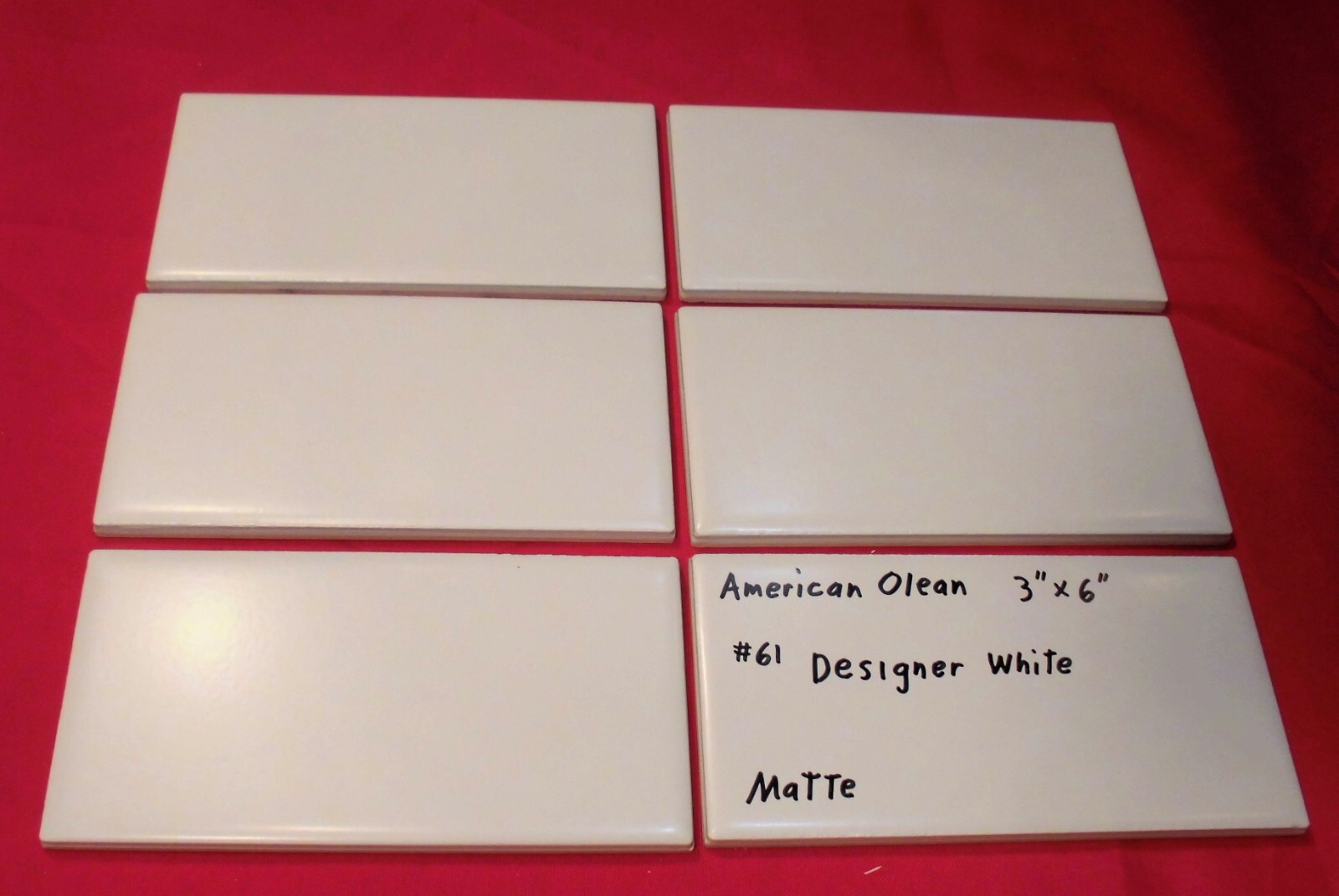 6 pieces: #61 Designer White: Matte Ceramic Subway Tiles by American Olean, NEW gallery