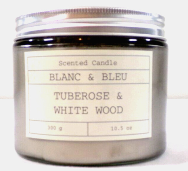 SCENTED CANDLE BLANC & BLEU TUBEROSE & WHITE WOOD 10.5 0Z POPULAR SCENT gallery