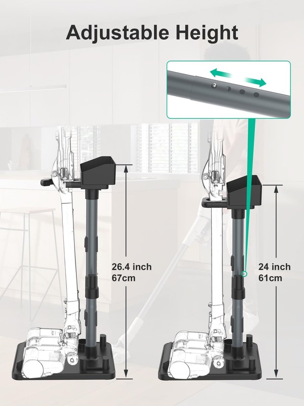 Cordless Vacuum Stand, Adjustable Height, 7 Accessory Holders, Storage , Vac ... gallery