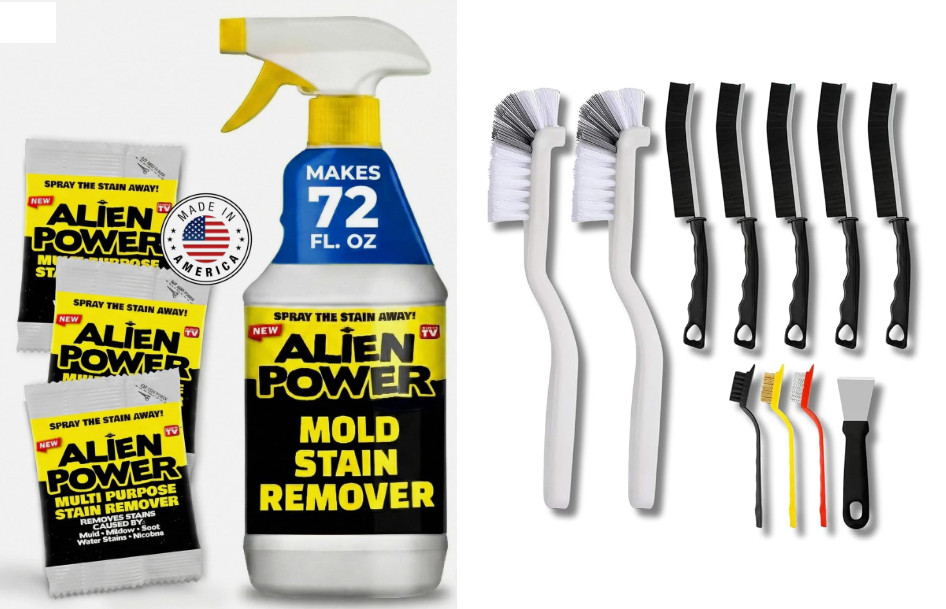 New Alien Power 72 Fl Oz Instant Stain Remover Spray/Mold/Mildew/Grout Brush Set gallery