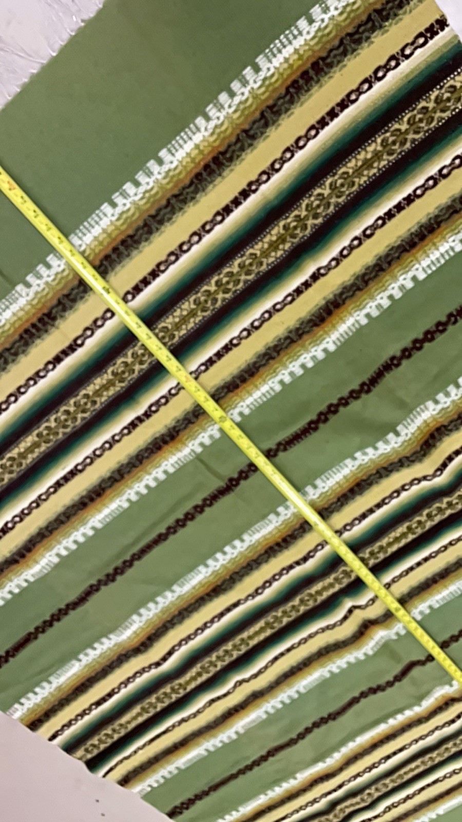 Woven Flat Textile Area Carpet 60x83. Green, Brown, Gold Southwestern,Turkish? gallery