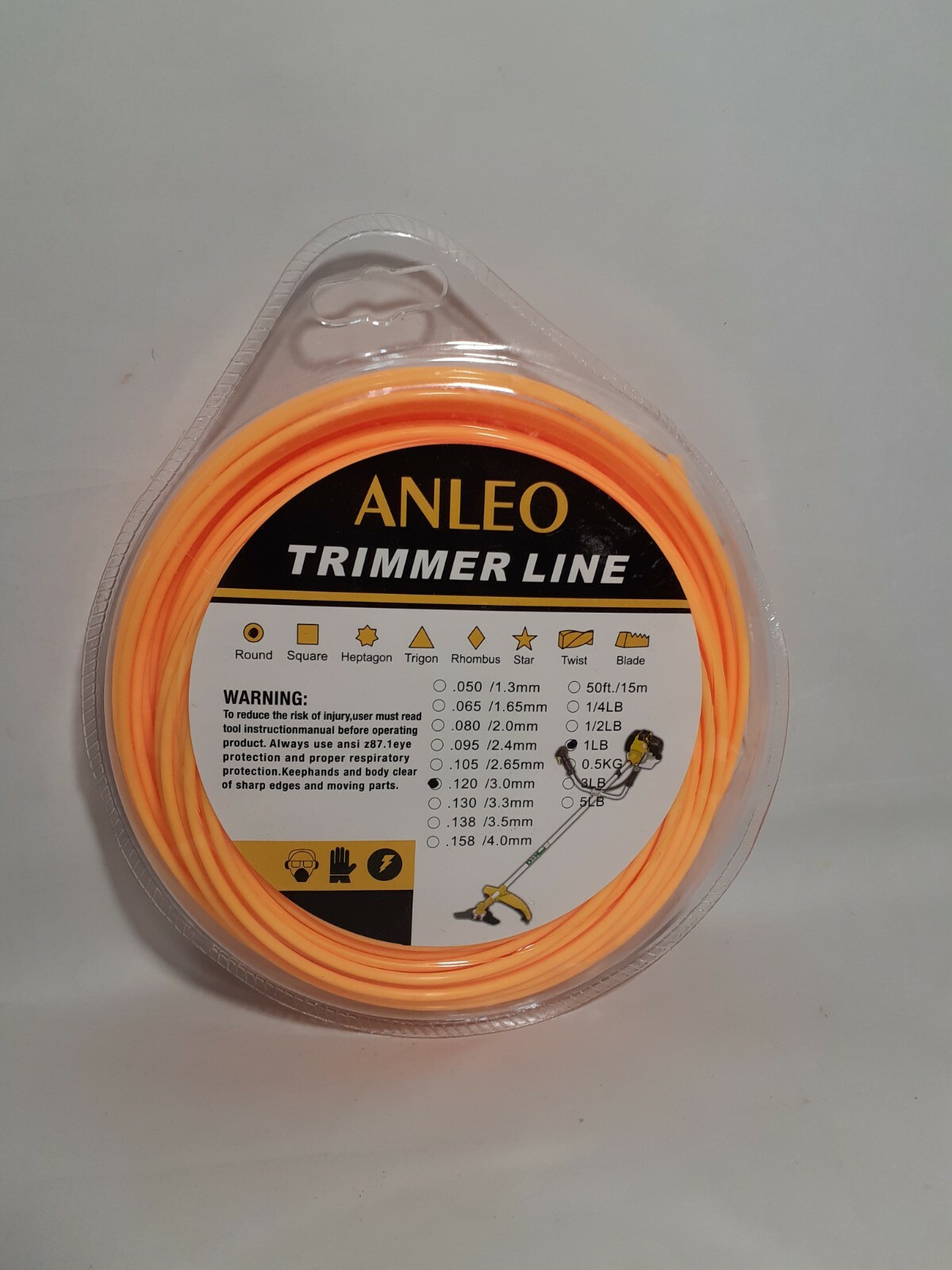 Anleo Force String Trimmer Line 1 lb. spool 120 in. Diameter, Round, Yellow gallery