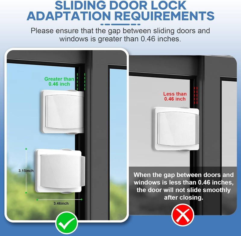 Sliding Door Lock, 2PCS Upgraded Sliding Door Child Lock for Sliding Glass Doors gallery