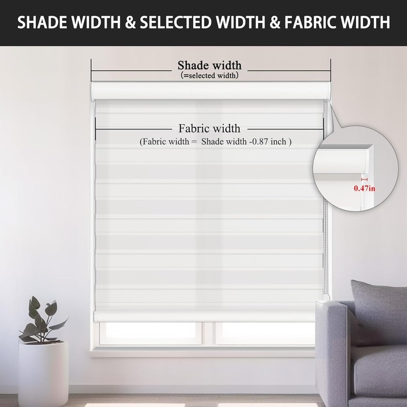 Changshade CUSTOM CUT Dual Layer Window Treatment Zebra Roller Shades-Corded gallery