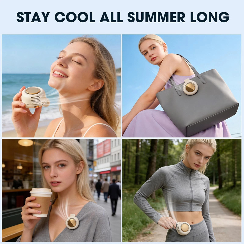 Portable Silent Mini Bladeless USB Electric Fan Small fan Clip on Shirt Waist gallery