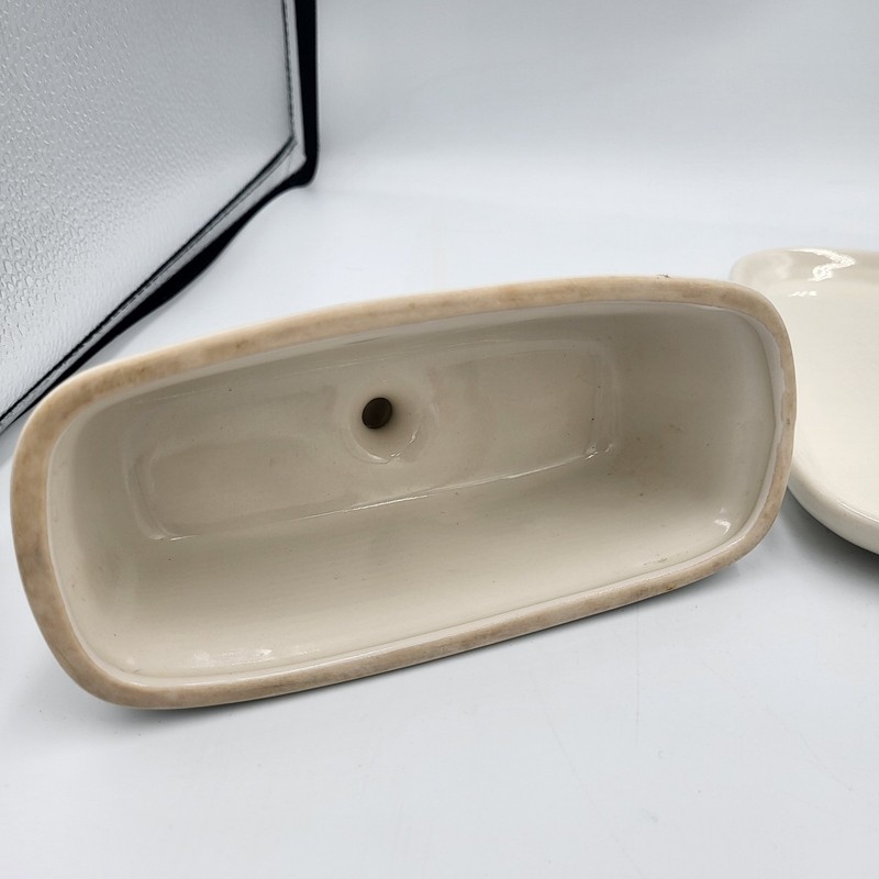 Vintage Cornucopia Ceramic Two-Piece Butter Dish w/ Fruit Design gallery