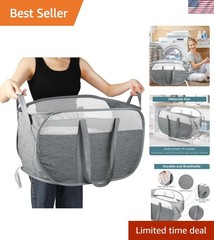 Collapsible Laundry Baskets, Tear Proof Pop Up Laundry Hamper with Dual Handl…