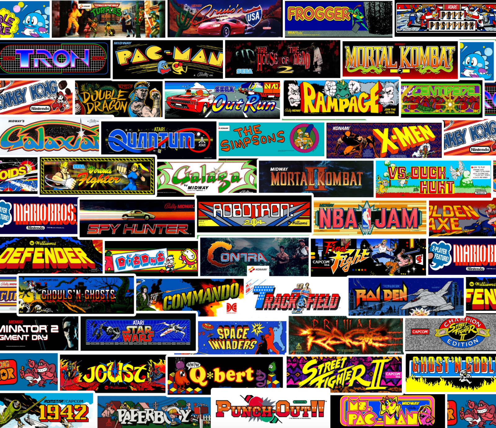 25/50 Arcade Game Art Sticker Pack - Waterproof Vinyl - Pac-Man Galaga Kombat gallery