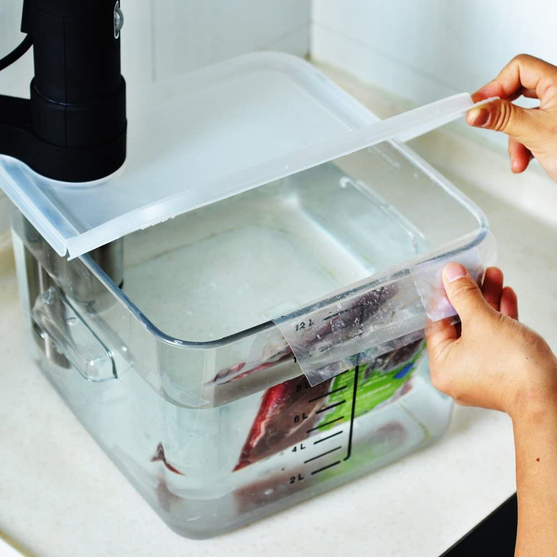 Sous Vide Container 12 Quart Collapsible Hinged Lid For Cooker Transparent gallery